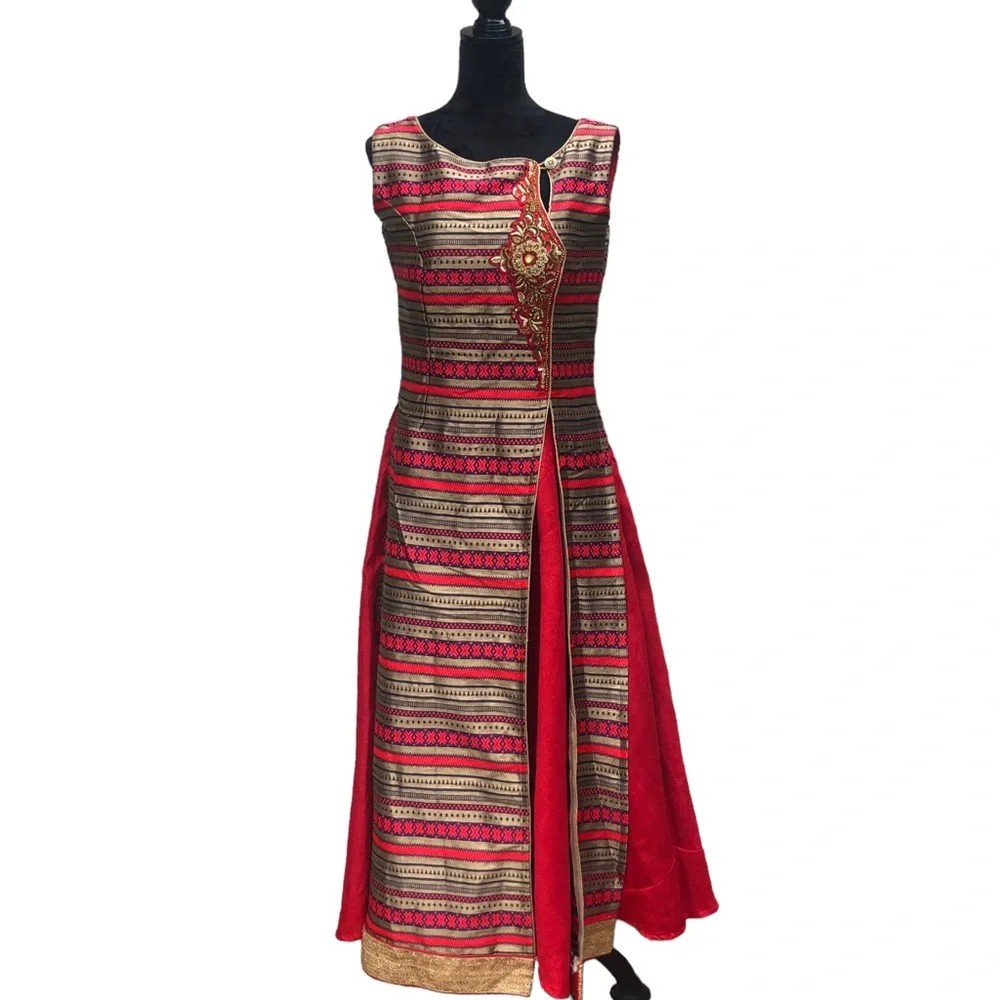 Traditional Red & Gold Dress Made in India size 8 - Picture 16 of 16